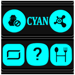 Cyan and Black Icon Pack