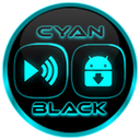 Flat Black and Cyan Icon Pack