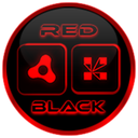 Flat Black and Red Icon Pack