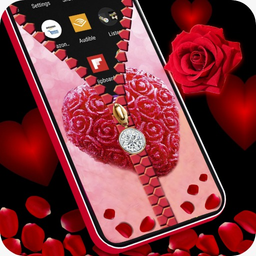 Rose Heart Zipper Lock Screen