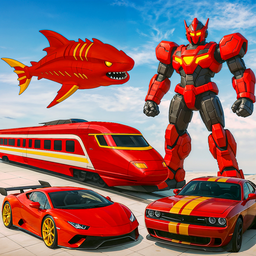 Shark Robot Car Transform Game