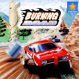 burning road