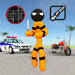 Stickman Killer Rope Hero Vegas Prison Escape