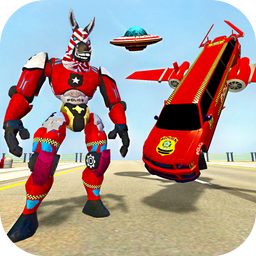 Police limo Zebra Robot 3D
