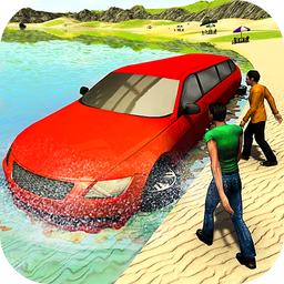 Beach Water Surfer Limousine Car Driving Simulator