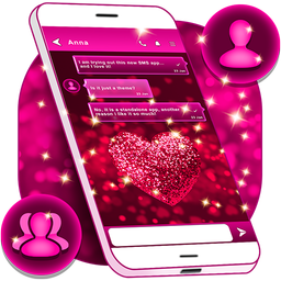 Glitter Love SMS Themes