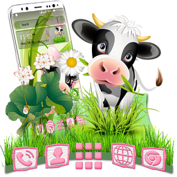 Cartoon Cow Launcher Theme