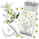 White Flower Launcher Theme