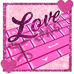 Glitter Heart & Love Keyboard Theme