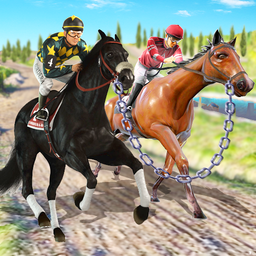 Chained Horse Racing Game-New Horse Derby Racing