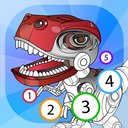 Dino Robot Coloring By Numbers