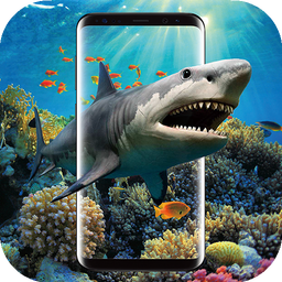 3D Shark in the Live Wallpaper