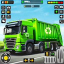 American Garbage Truck Driving