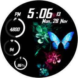 Digital Butterfly Watch face