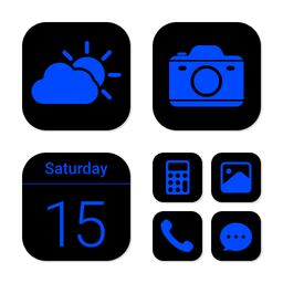 Wow Blue Dark Theme, Icon Pack