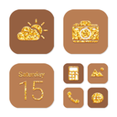 Wow Gold Glitter Icon Pack