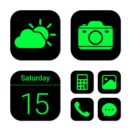 Wow Green Black - Icon Pack