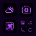 Wow Purple Neon - Icon Pack