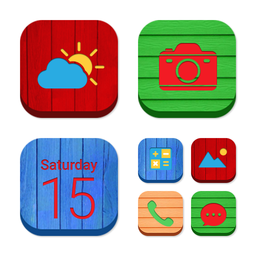 Wow Rainbow Wood Icon Pack