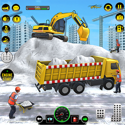 Snow Excavator Sim Crane Game