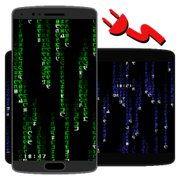 Matrix Screensaver with battery and time