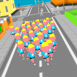 Crowd Run 3D City in fall.io