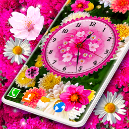 Flower Live Wallpaper Clock 4K