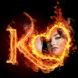 Fire Text Photo Frame