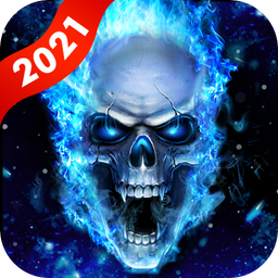 Blue Fire Skull Live Wallpapers Themes