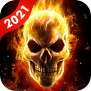 Flame Skull Live Wallpaper