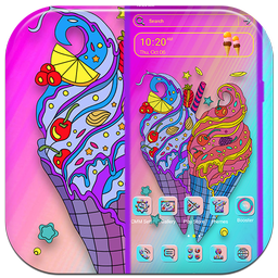 Colorful Ice Cream Cones Theme