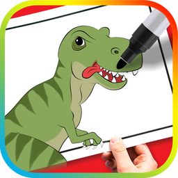 ‏Painting dinosaur for children