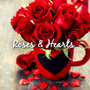 Cute wallpaper-Roses & Hearts