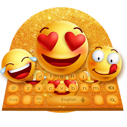 3D Beautiful Cute Glitter Smiley Face keyboard