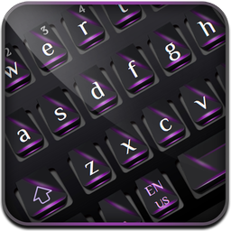Cool Black Purple Glossy Keyboard