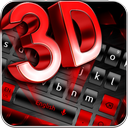 3D Black Red Keyboard Theme