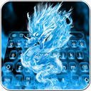 Blue Fiery Dragon Keyboard Theme