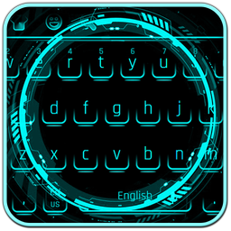 Cool Neon Blue Keyboard
