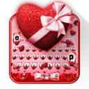 Red Crystal Bow Heart Keyboard Theme