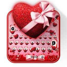 Red Crystal Bow Heart Keyboard Theme