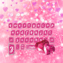 Pink Diamond Glitter Heart Keyboard Theme