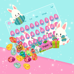 3D Easter Bunny Gravity Keyboard Theme