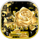 Golden Butterfly Rose Keyboard