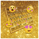 Golden Glitter Emoji Keyboard Theme