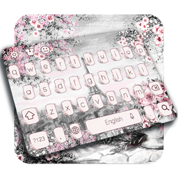 Pink Rose Paris Keyboard