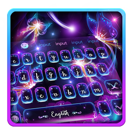 Fluorescent Butterflies Keyboard Theme