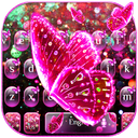 Pink Glitter Butterfly Keyboard Theme