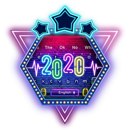 Neon Happy New Year 2020 Keyboard Theme