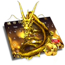 3D Live Gold Dragon Keyboard