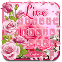 Live Pink Rose Keyboard Theme